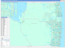 West Palm Beach-Boca Raton Metro Area Wall Map Color Cast Style 2024